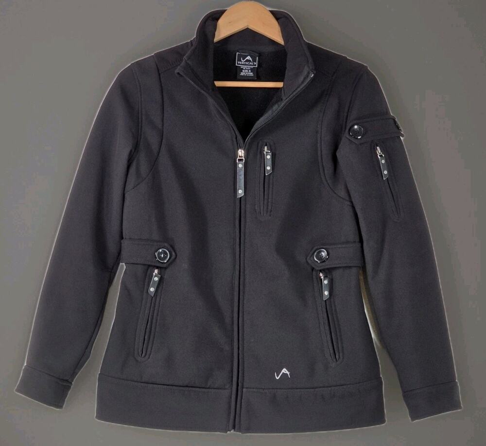 Vertical 9 Jacket Women's Small Black Full Zip Fleece Lined Soft Shell Coat